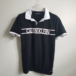 CALVIN KLEIN jeans | polo shirt black white sz 18/20